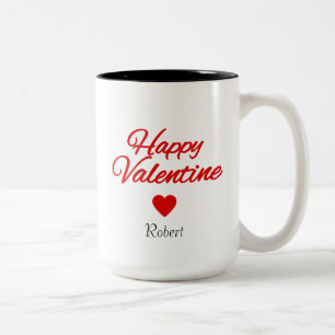 Personalized name Valentine's day  Two-Tone Coffee Mug