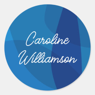 Personalized Name Vibrant Blue Favour Graduation Classic Round Sticker