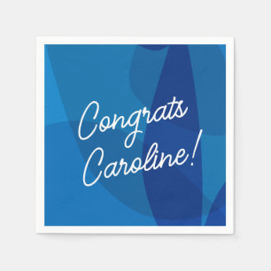 Personalized Name Vibrant Blue Favour Graduation Napkin