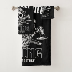 Personalized NAME Viking Nordic Warrior Heritage Bath Towel Set