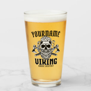 Personalized NAME Viking Nordic Warrior Heritage Glass