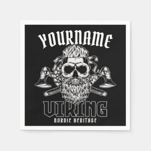 Personalized NAME Viking Nordic Warrior Heritage Napkin