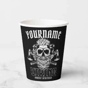 Personalized NAME Viking Nordic Warrior Heritage Paper Cups