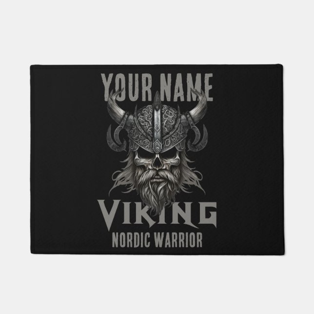 Personalized NAME Viking Warrior Heritage  Doormat (Front)