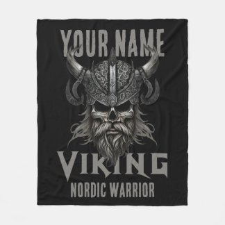 Personalized NAME Viking Warrior Heritage Fleece Blanket
