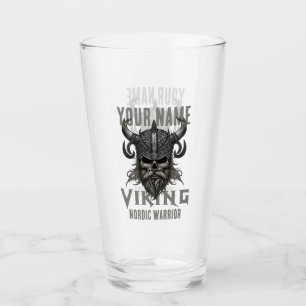 Personalized NAME Viking Warrior Heritage Glass