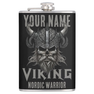 Personalized NAME Viking Warrior Heritage  Hip Flask