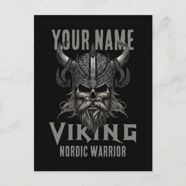 Personalized NAME Viking Warrior Heritage  Postcard (Front)