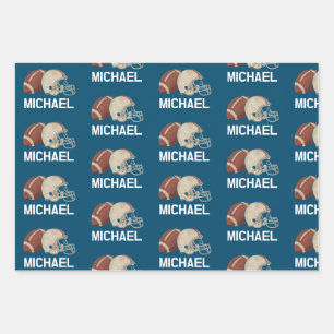 Personalized Name Vintage American Football Game   Wrapping Paper Sheet