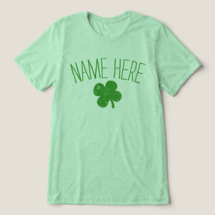 Personalized Name Vintage Shamrock St Patricks Day Tri-Blend Shirt