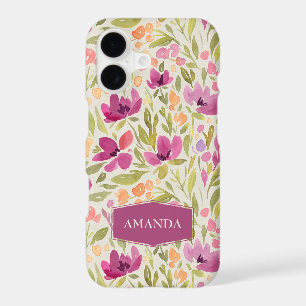 Personalized Name Violet Floral Pattern