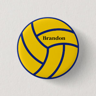 Personalized Name Volleyball 1 Inch Round Button