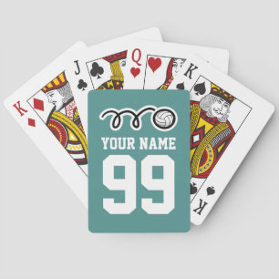Personalized name volleyball jersey playing cards