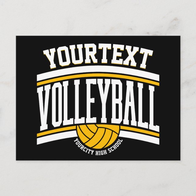 Personalized NAME Volleyball Player School Postcard (Front)