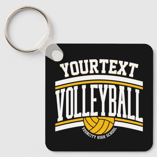 Personalized NAME Volleyball Player School Team  Keychain (Front)