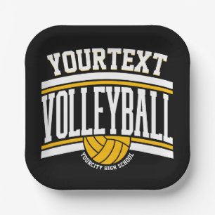 Personalized NAME Volleyball Player School Team Paper Plate