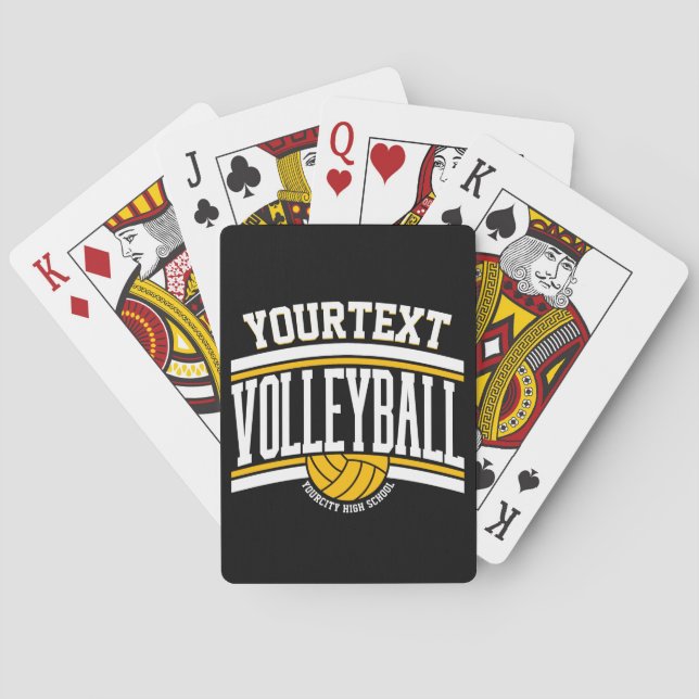Personalized NAME Volleyball Player School Team  Playing Cards (Back)