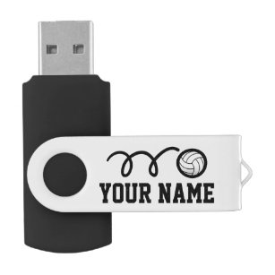 Personalized name volleyball USB pen flash drive