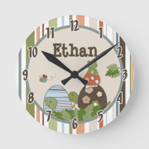 Personalized Name Wall Clock Laguna Beach Turtle