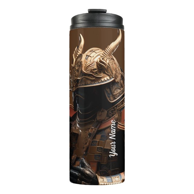 Personalized Name Warrior Armour Thermal Tumbler (Front)