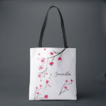 Personalized Name watercolor Cherry Blossom  Tote Bag<br><div class="desc">Celebrate friendship in style with this Personalized Cherry Blossom Watercolor Tote Bag. Perfect for bridesmaids, best friends, or class reunions, this elegant floral tote features a my cherry blossom watercolor design and can be customized with a name. A beautiful and practical keepsake, this lightweight yet durable bag is ideal for...</div>