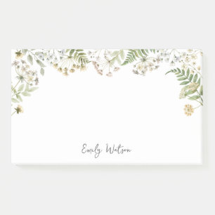 Personalized Name Watercolor Floral Post-it Notes