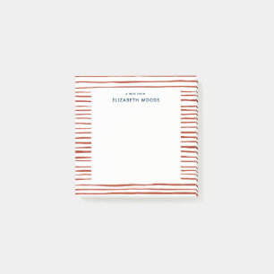  Personalized Name Watercolor Red Striped Holidays Post-it Notes