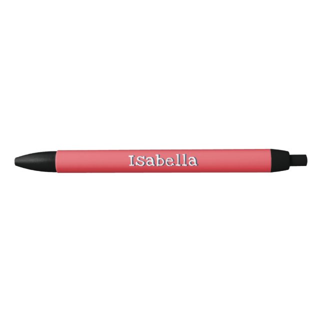 Personalized Name Watermelon Red Chic Trendy Cute Black Ink Pen (Front)