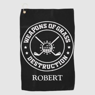 Personalized Name Weapons Of Grass Destruction Golf Towel