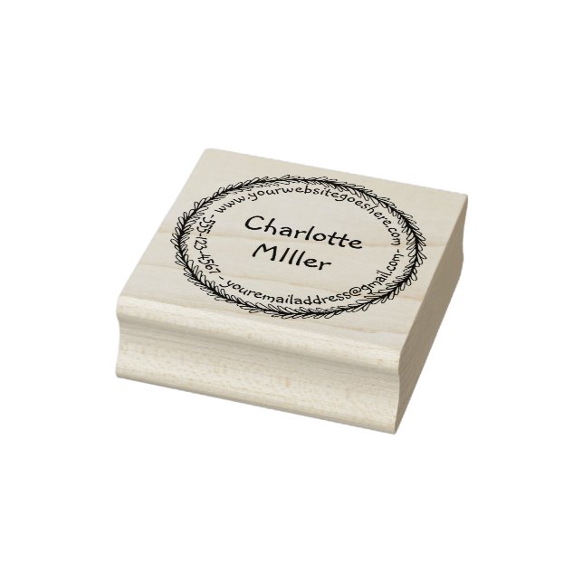 Personalized Name Website Email and Phone Number Rubber Stamp (Stamp)