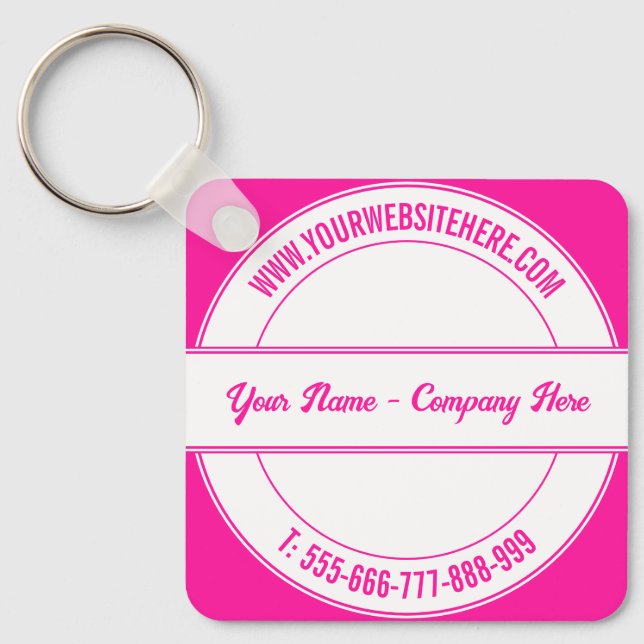 Personalized Name Website Phone Colours Keychain (Front)
