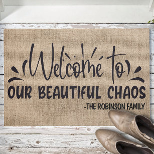 Personalized NAME Welcome To Our Beautiful Chaos Doormat