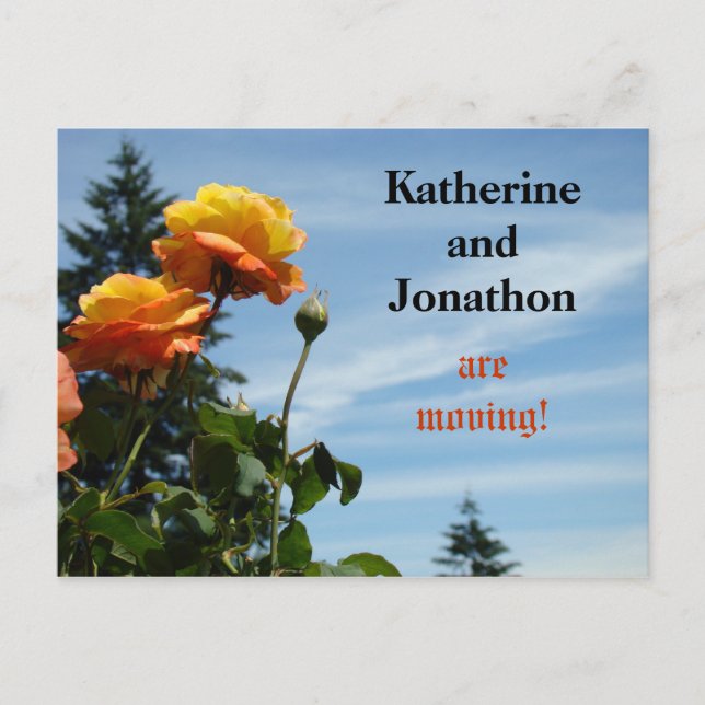 Personalized name We're Moving postcards New Home (Front)