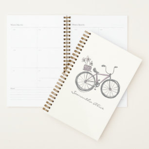 Personalized Name Whimsical Bicycle Cute Vintage Planner