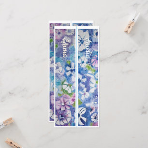 Personalized Name Whimsical Flowers Two Bookmarks