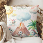 Personalized Name Whimsical Pastel Dinosaur Throw Pillow<br><div class="desc">Introducing our Personalized Name Boho Cute Dinosaur Throw Pillow, the perfect blend of comfort and charm for your living space! Embrace the whimsical world of dinosaurs with this delightful pillow featuring adorable illustrations in a bohemian style. Crafted with soft, high-quality materials, our throw pillow promises both style and comfort. Whether...</div>