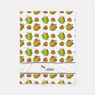 Personalized name white acorns fleece blanket