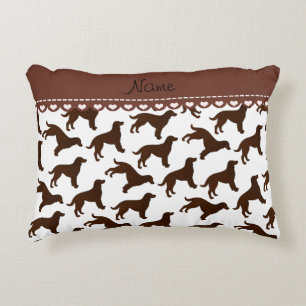 Personalized name white american water spaniels accent pillow