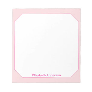 Personalized Name White and Light Pink Notepad