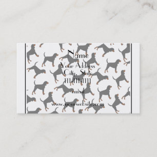 Personalized name white black tan coonhounds business card