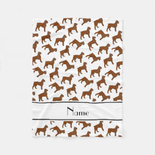 Personalized name white Bouvier des Flandres dogs Fleece Blanket