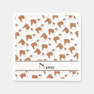 Personalized name white Bulldog Napkin