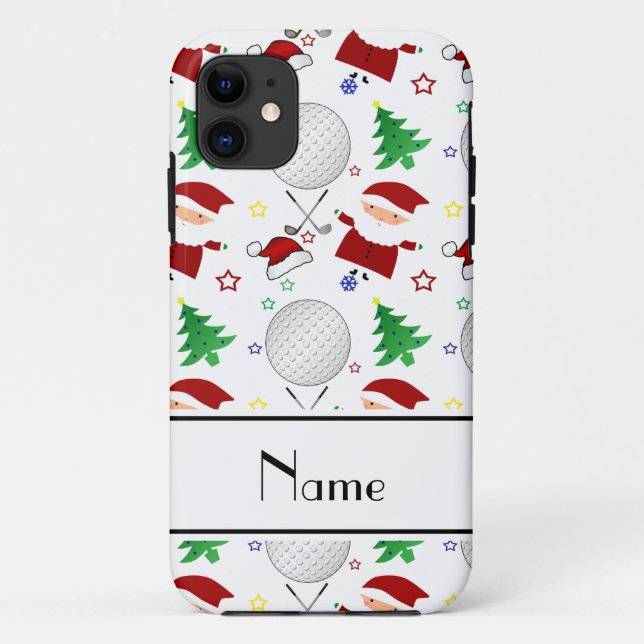 Personalized name white christmas golfing Case-Mate iPhone case (Back)