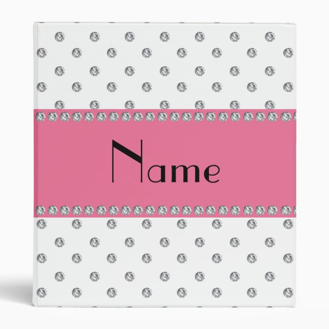 Personalized name white diamonds binder (Front)