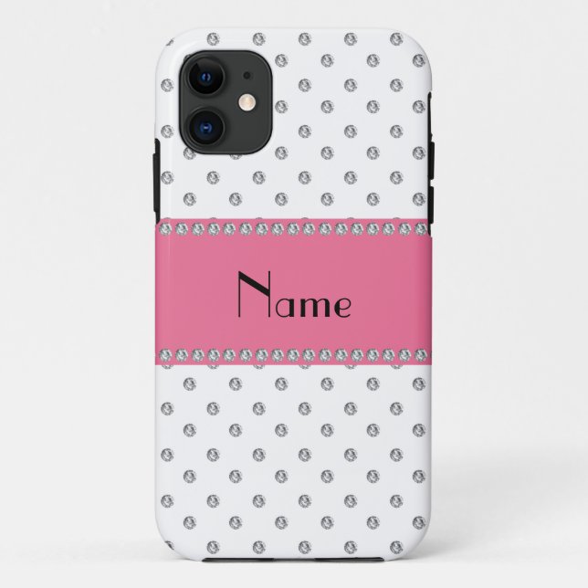 Personalized name white diamonds Case-Mate iPhone case (Back)