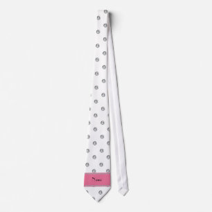 Personalized name white diamonds tie
