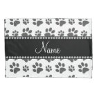 Personalized name white dog paw print