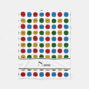 Personalized name white fire department symbols fleece blanket