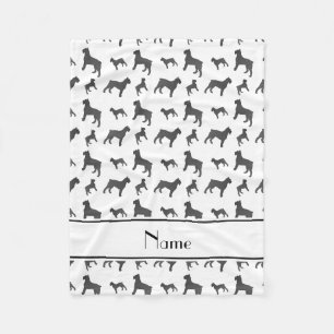 Personalized name white Giant Schnauzer dogs Fleece Blanket