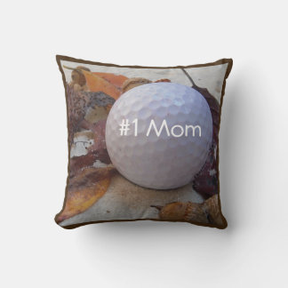 Personalized- Name white golf ball autumn leaves Throw Pillow